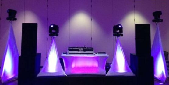 dj vinom set up purple dj vinom wedding set up