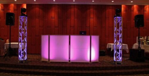 dj vinom facade dj vinom private event set up pink facade